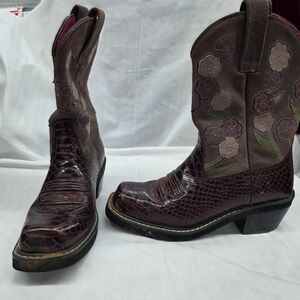 Ariat Snake Print Floral Western Boots